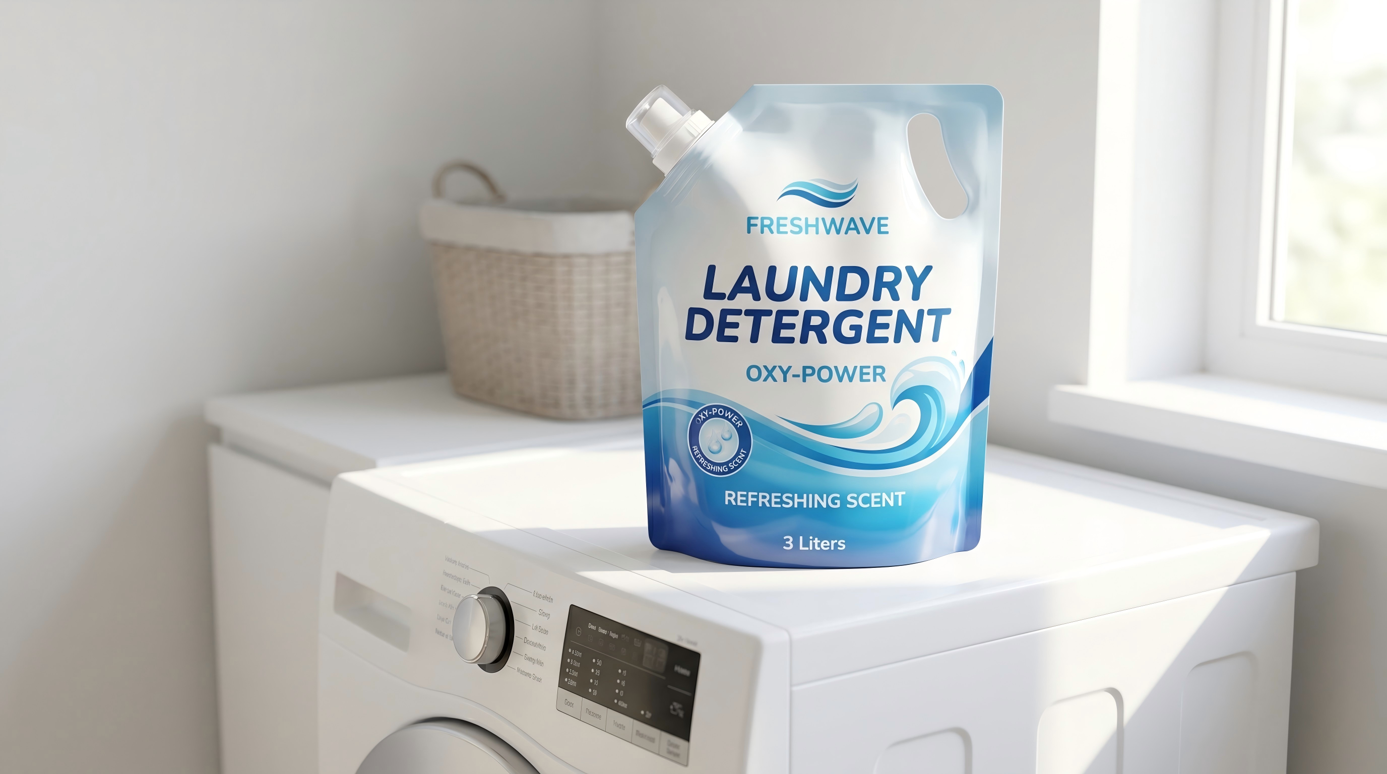 Custom laundry detergent refill pouch packaging