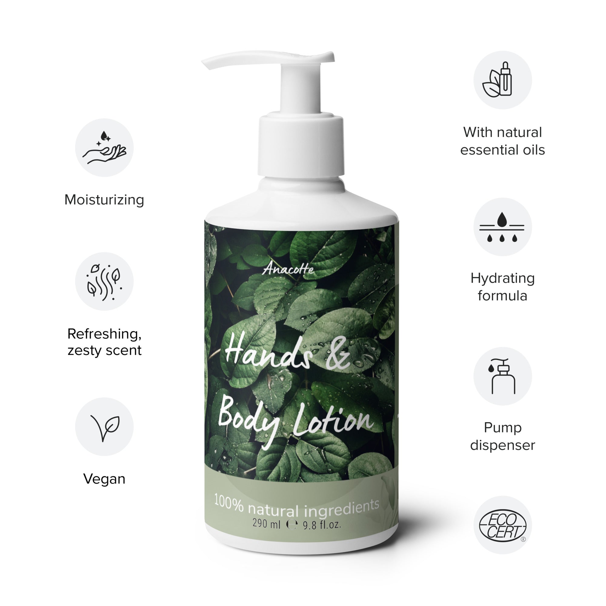 Anacotte Refreshing Hand & Body Lotion: Infused with Natural Ingredients