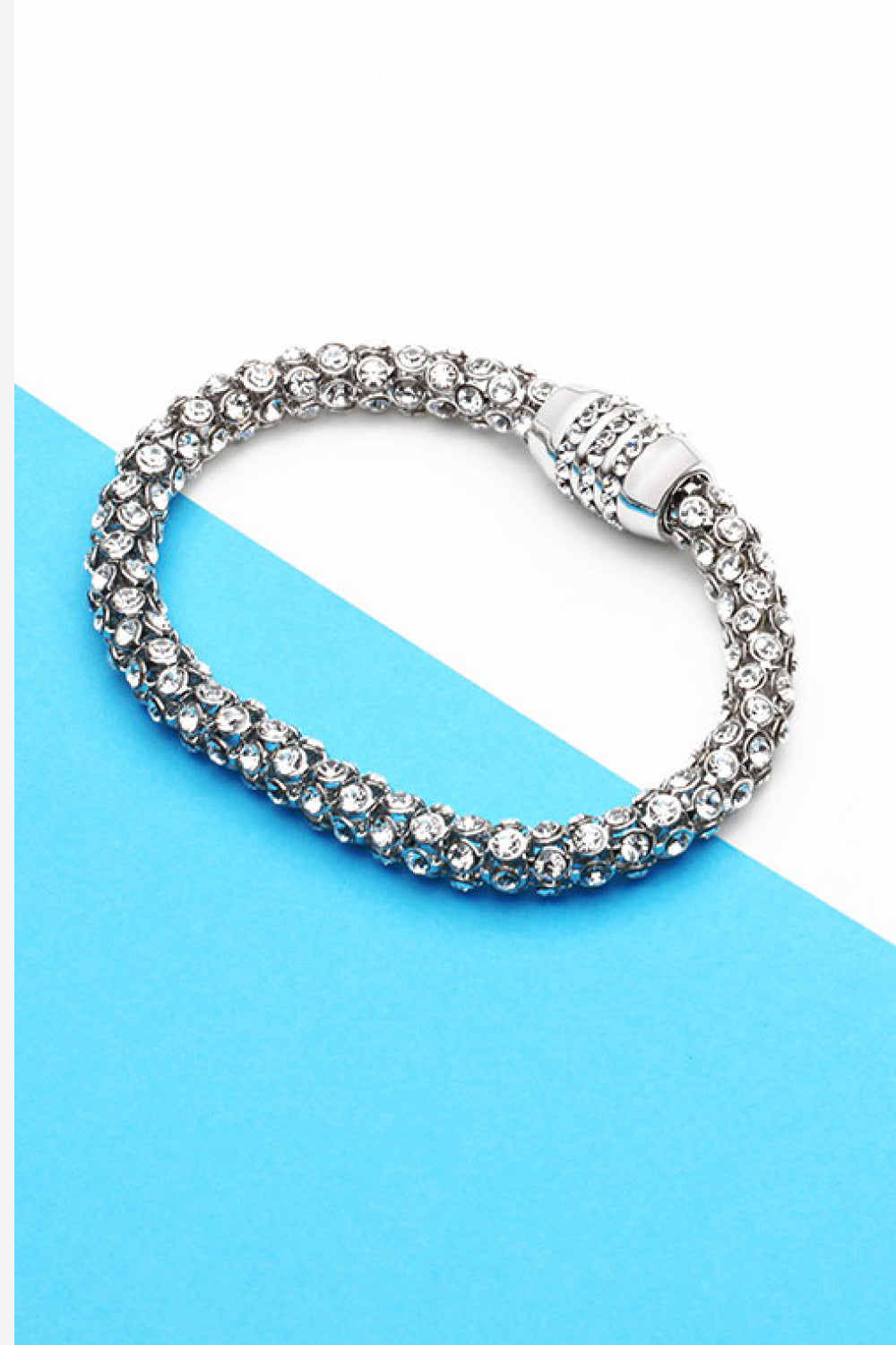 Inlaid Rhinestone Copper Bracelet