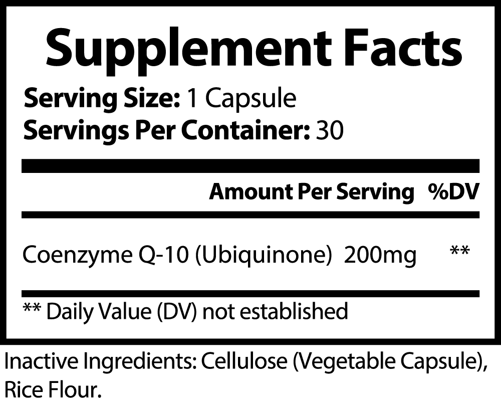 Anacotte 200mg CoQ10 Ubiquinone - Boost Heart & Overall Health - 30 Count