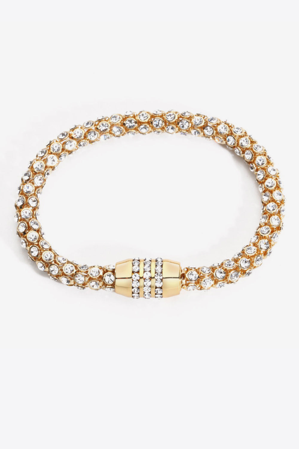 Inlaid Rhinestone Copper Bracelet