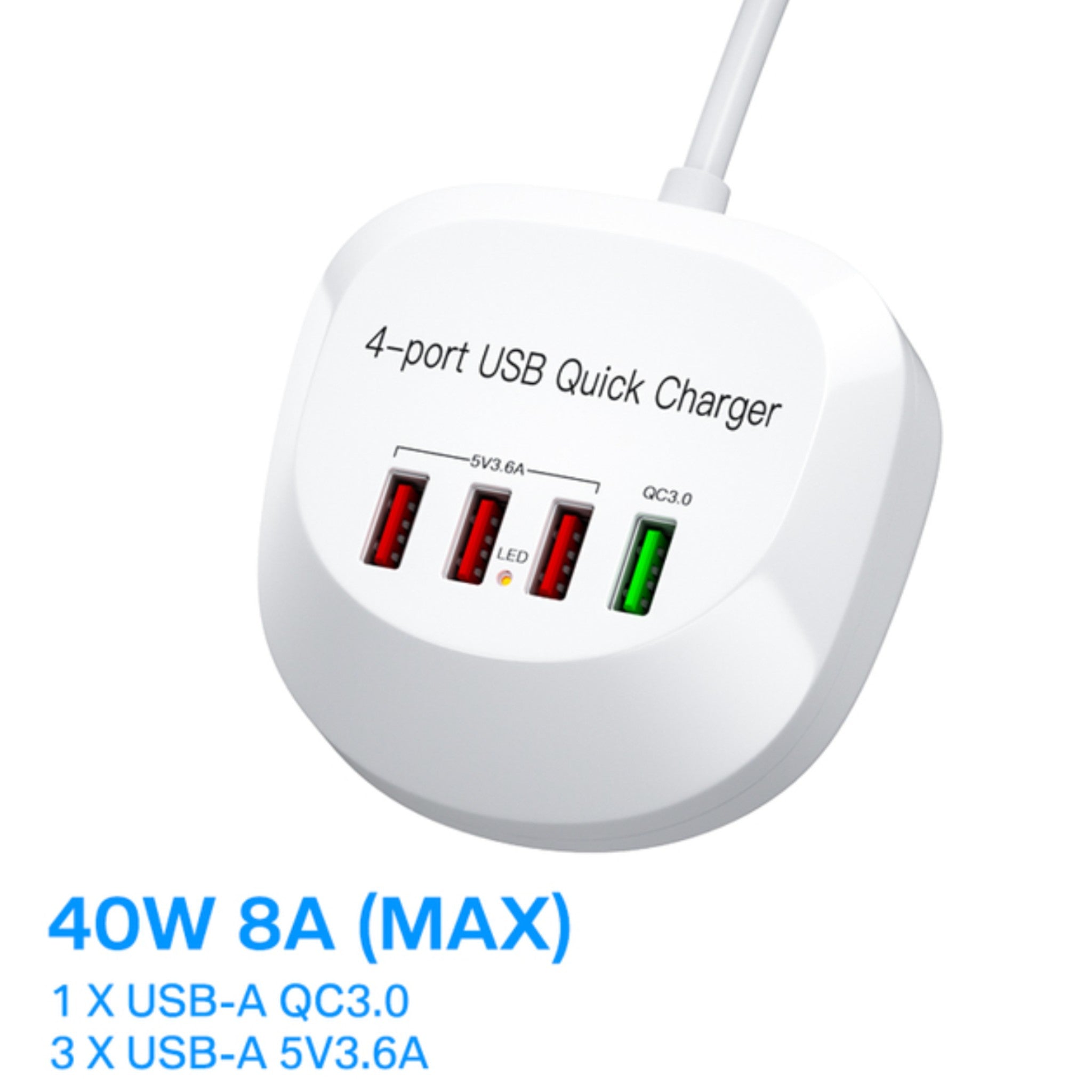 8 Port LED Display, Fast Charger, for iPhone 13 12, Xiaomi, Huawei, Samsung Anacotte