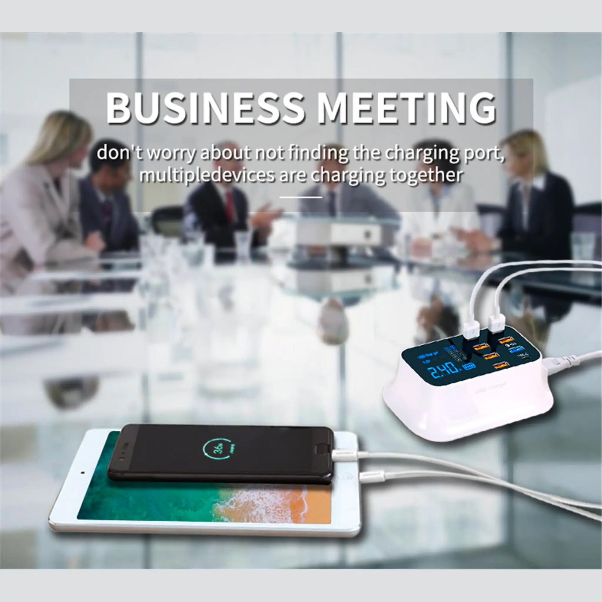 8 Port LED Display, Fast Charger, for iPhone 13 12, Xiaomi, Huawei, Samsung Anacotte