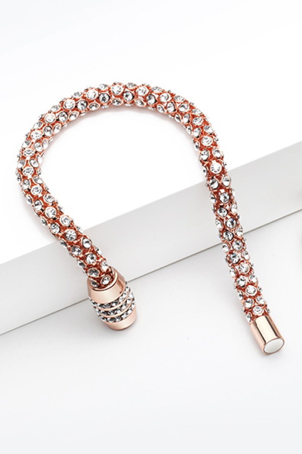 Inlaid Rhinestone Copper Bracelet