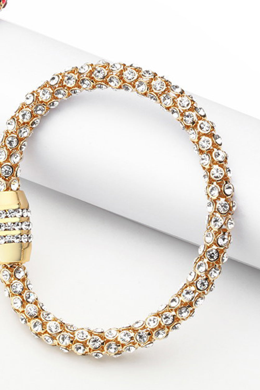 Inlaid Rhinestone Copper Bracelet