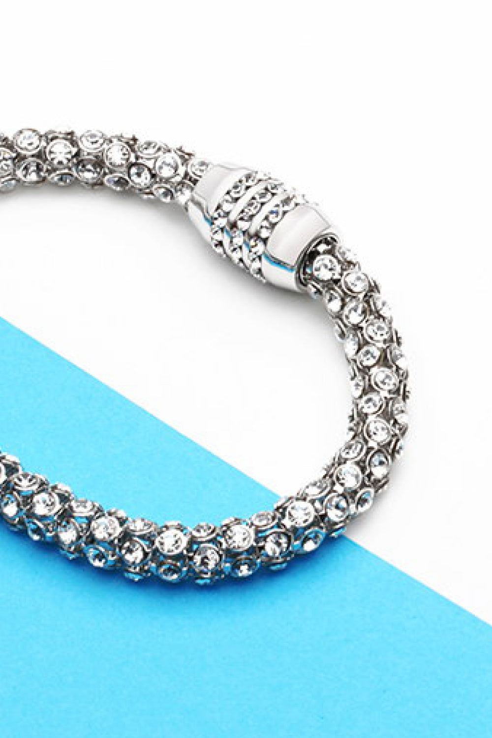 Inlaid Rhinestone Copper Bracelet