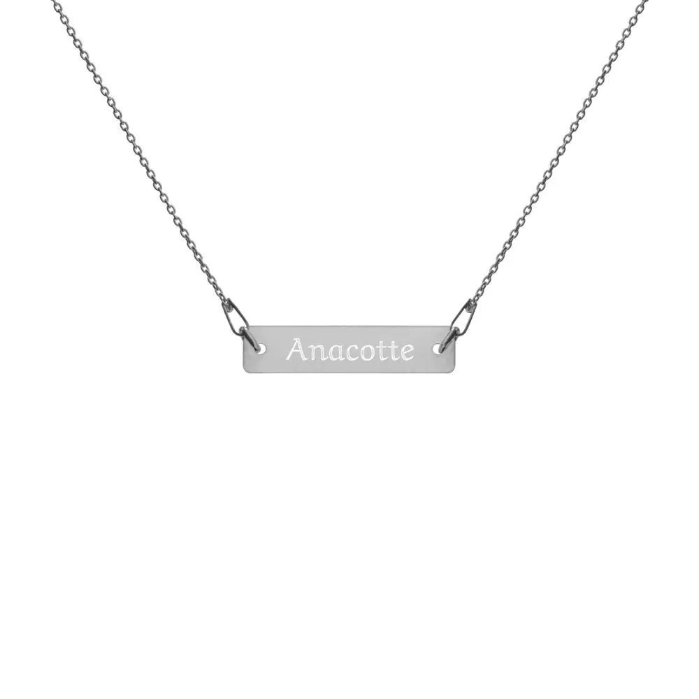 Anacotte Engraved Silver Bar Chain Necklace Anacotte