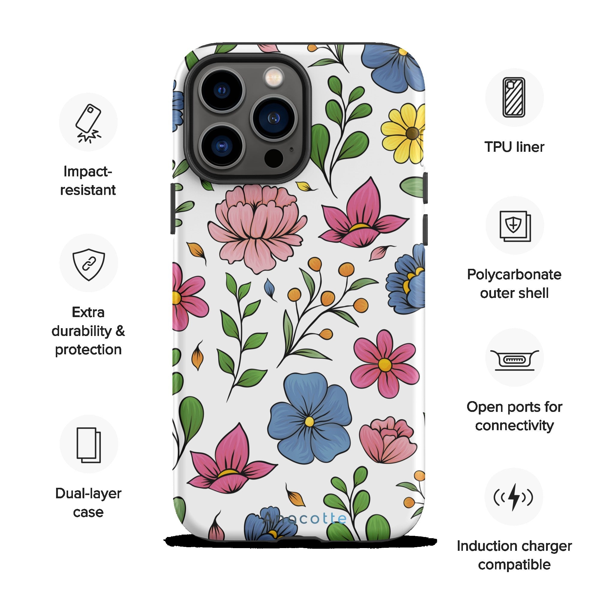 Anacotte Impulsive Art Floral iPhone case Anacotte