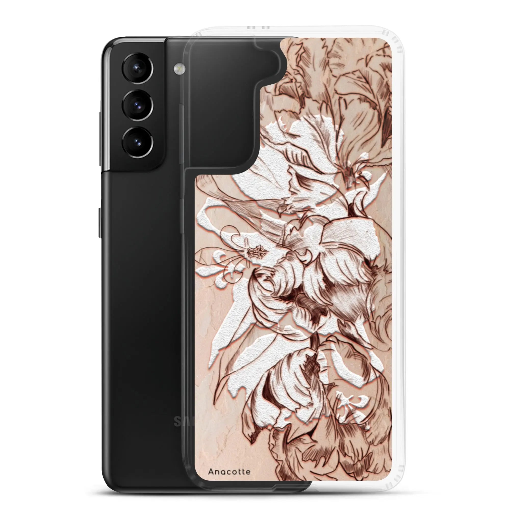 Anacotte Luxury Retro White Flowers Samsung Case Anacotte