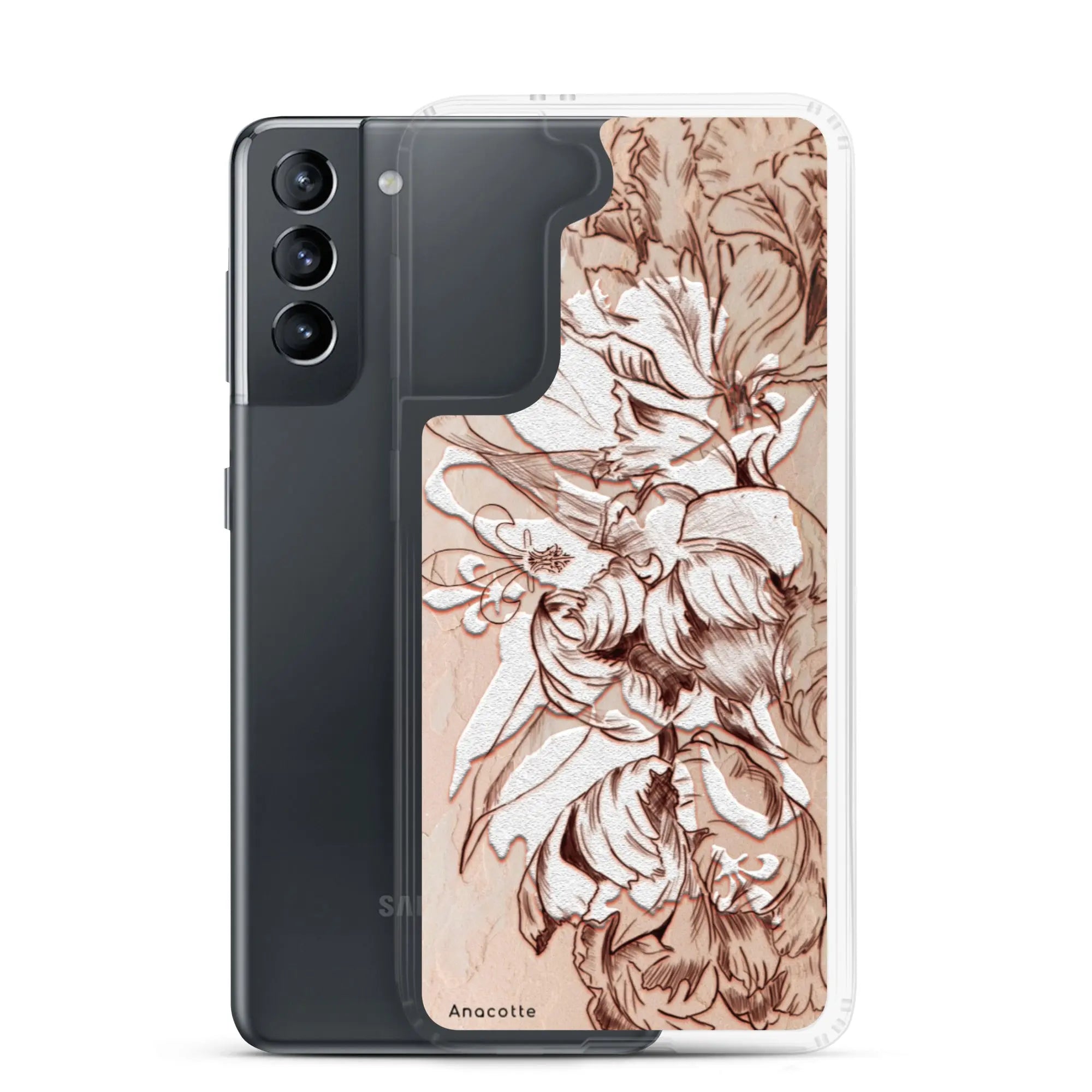 Anacotte Luxury Retro White Flowers Samsung Case Anacotte