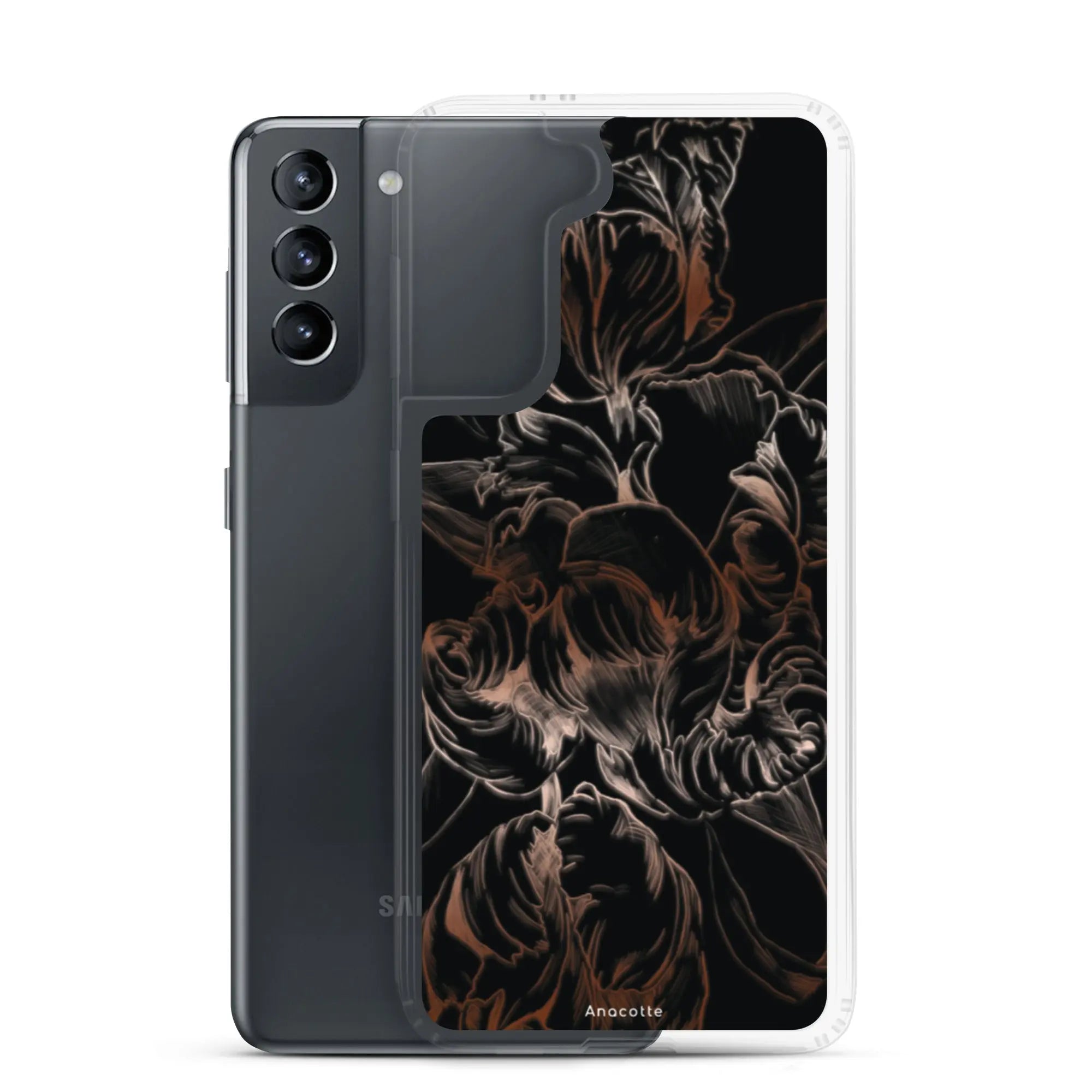 Anacotte Modern Simple Black Flower Leaf Samsung Case Anacotte