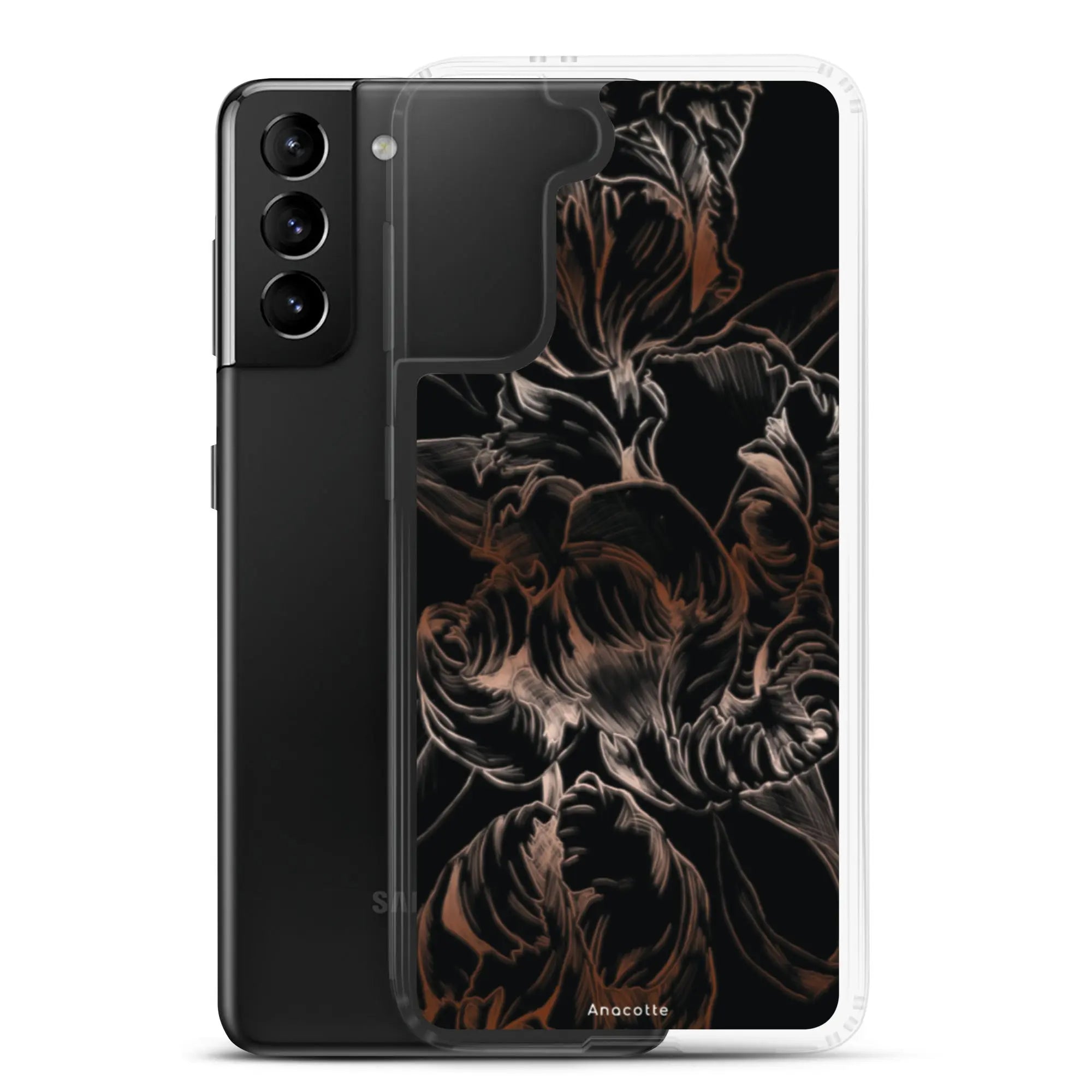 Anacotte Modern Simple Black Flower Leaf Samsung Case Anacotte