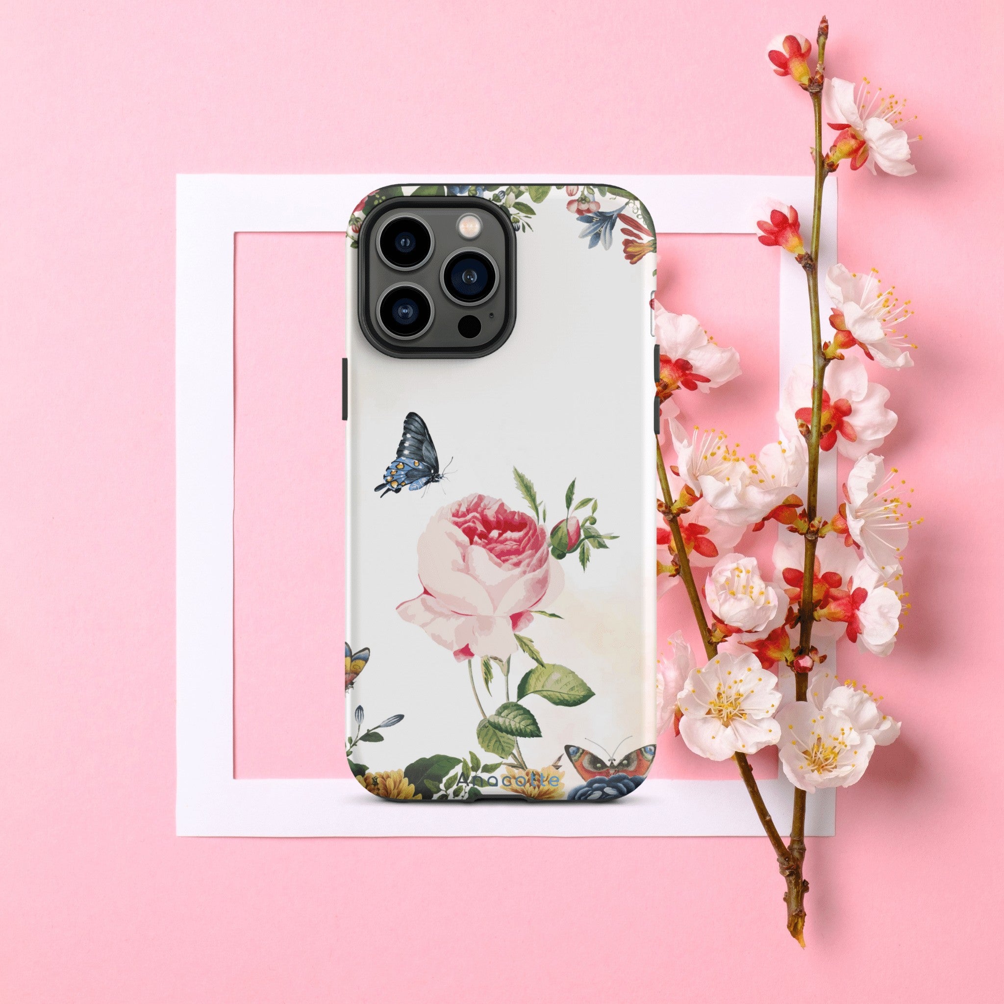 Anacotte Stunning Flower and Butterfly iPhone case Anacotte
