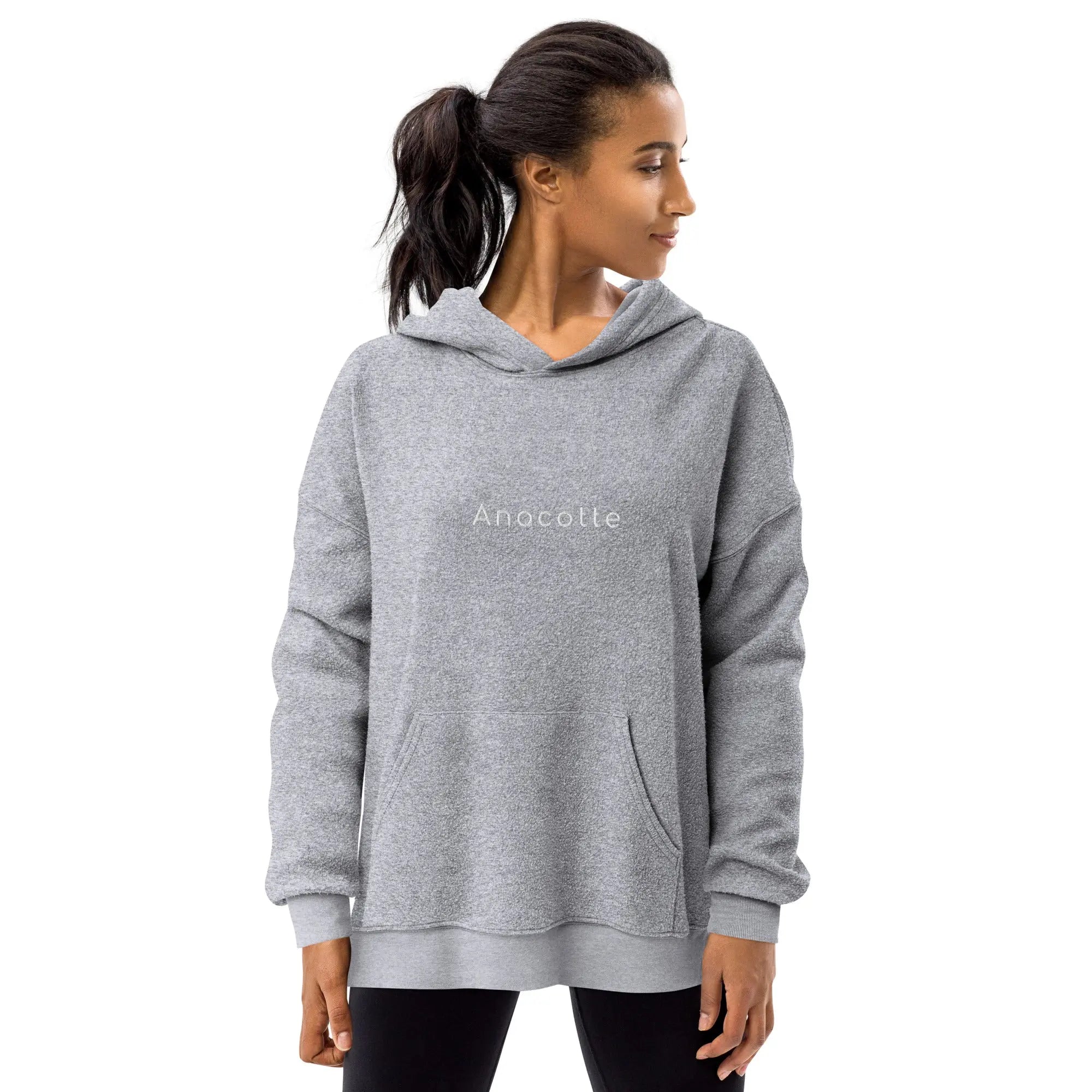 Anacotte Unisex sueded fleece hoodie white Anacotte