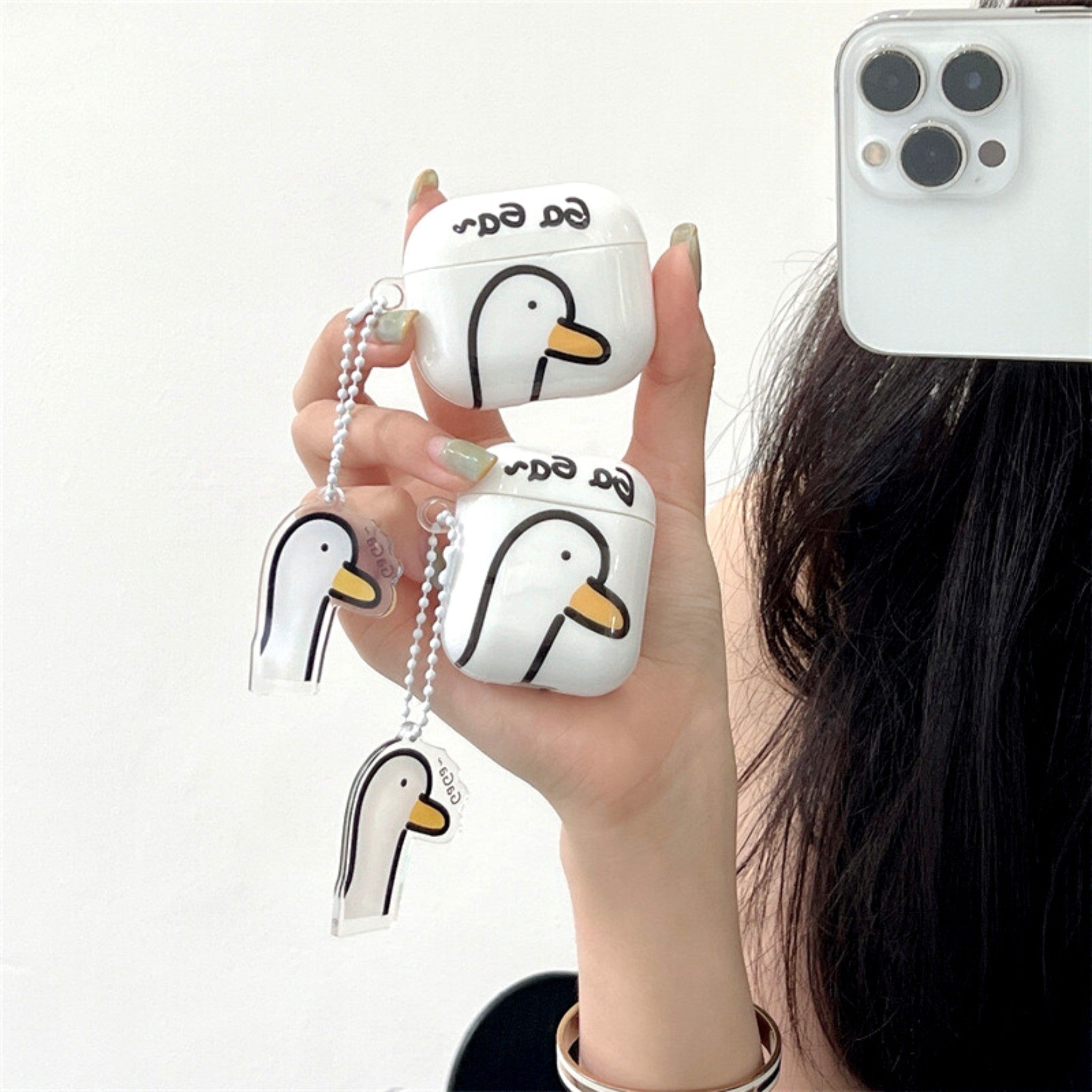 Goods suitable for airpods3 earphone shell cartoon duck IMD soft shell AirPo  ds2 generation Pro apple bluetooth protective cover Anacotte