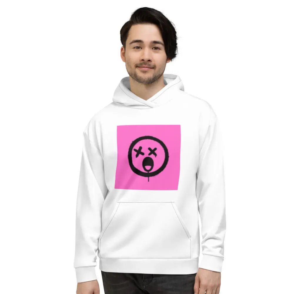 Long Sleeves Printed White Hoodie Anacotte