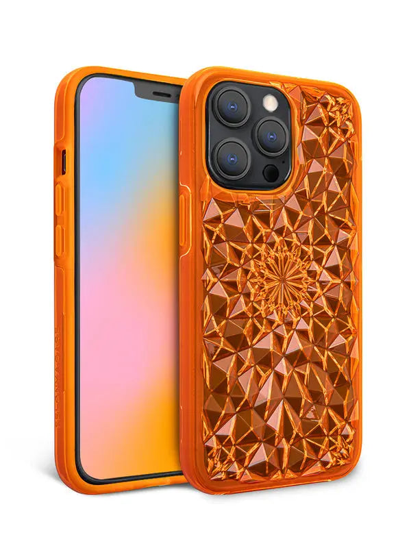 Neon Orange Kaleidoscope iPhone Case Anacotte