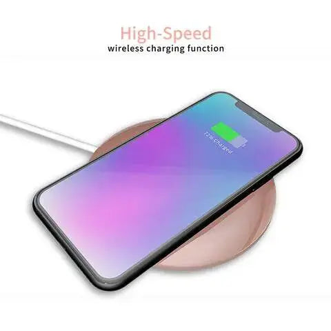 Portable lighted makeup mirror with Wireless Charging Base Mirrex