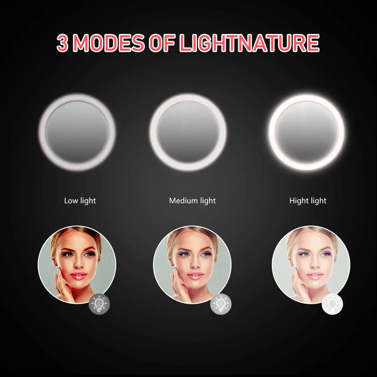 Portable lighted mirror with wireless charging Mirrex