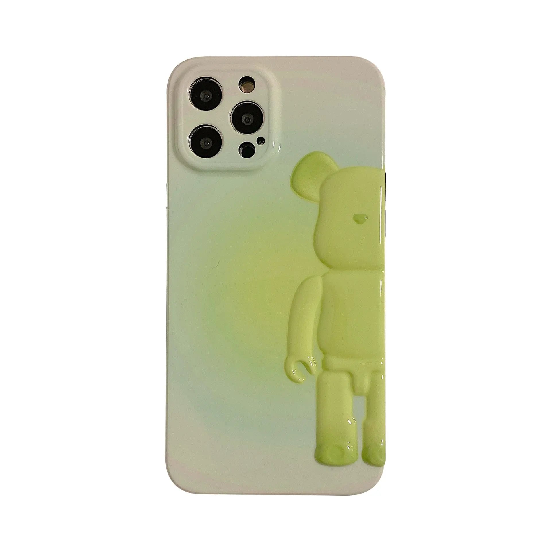Smudged pink yellow blue bear suitable for Apple iPhone13pro max anti-fall 11/12 mobile phone shell xsmax/xr tide Anacotte