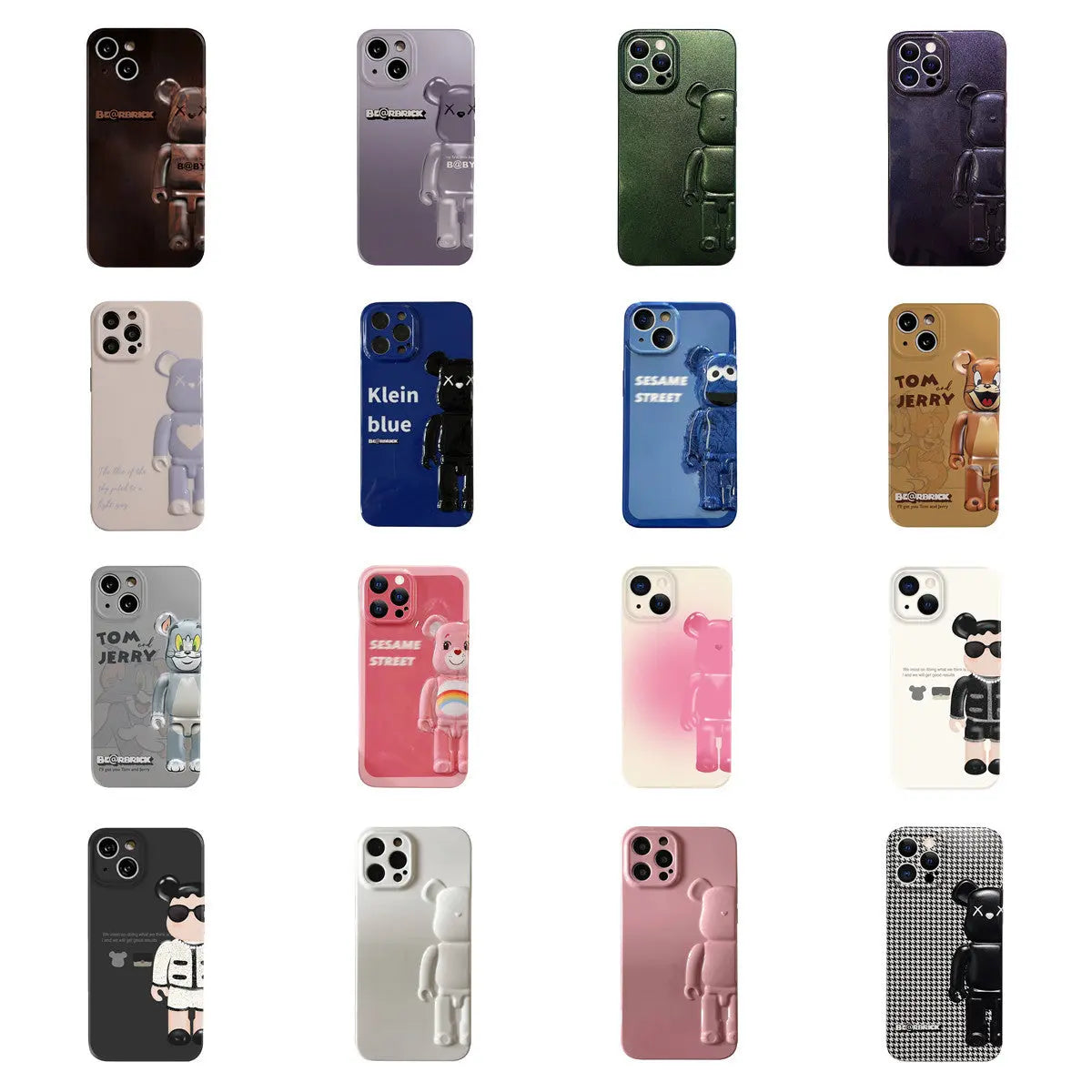 Smudged pink yellow blue bear suitable for Apple iPhone13pro max anti-fall 11/12 mobile phone shell xsmax/xr tide Anacotte