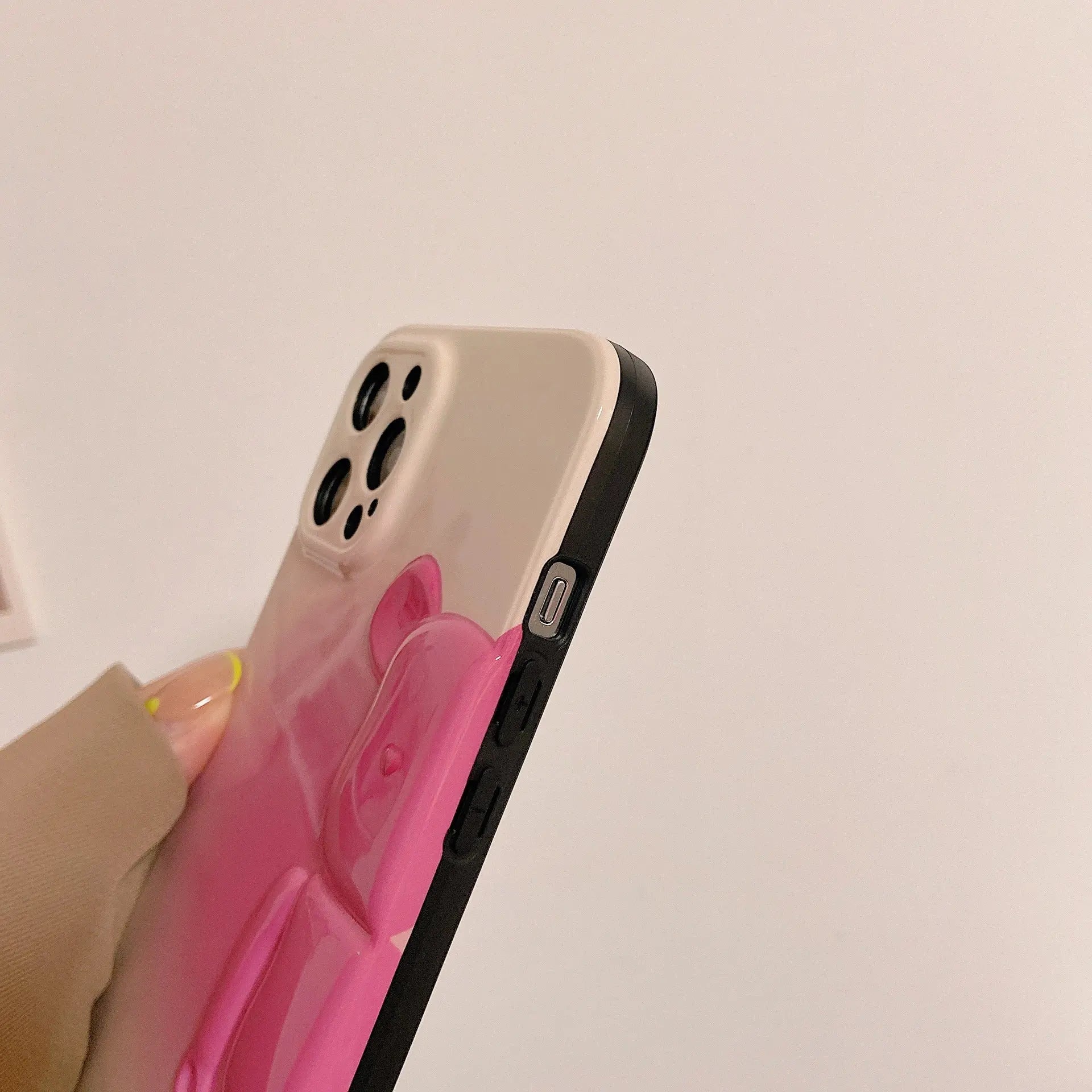 Smudged pink yellow blue bear suitable for Apple iPhone13pro max anti-fall 11/12 mobile phone shell xsmax/xr tide Anacotte