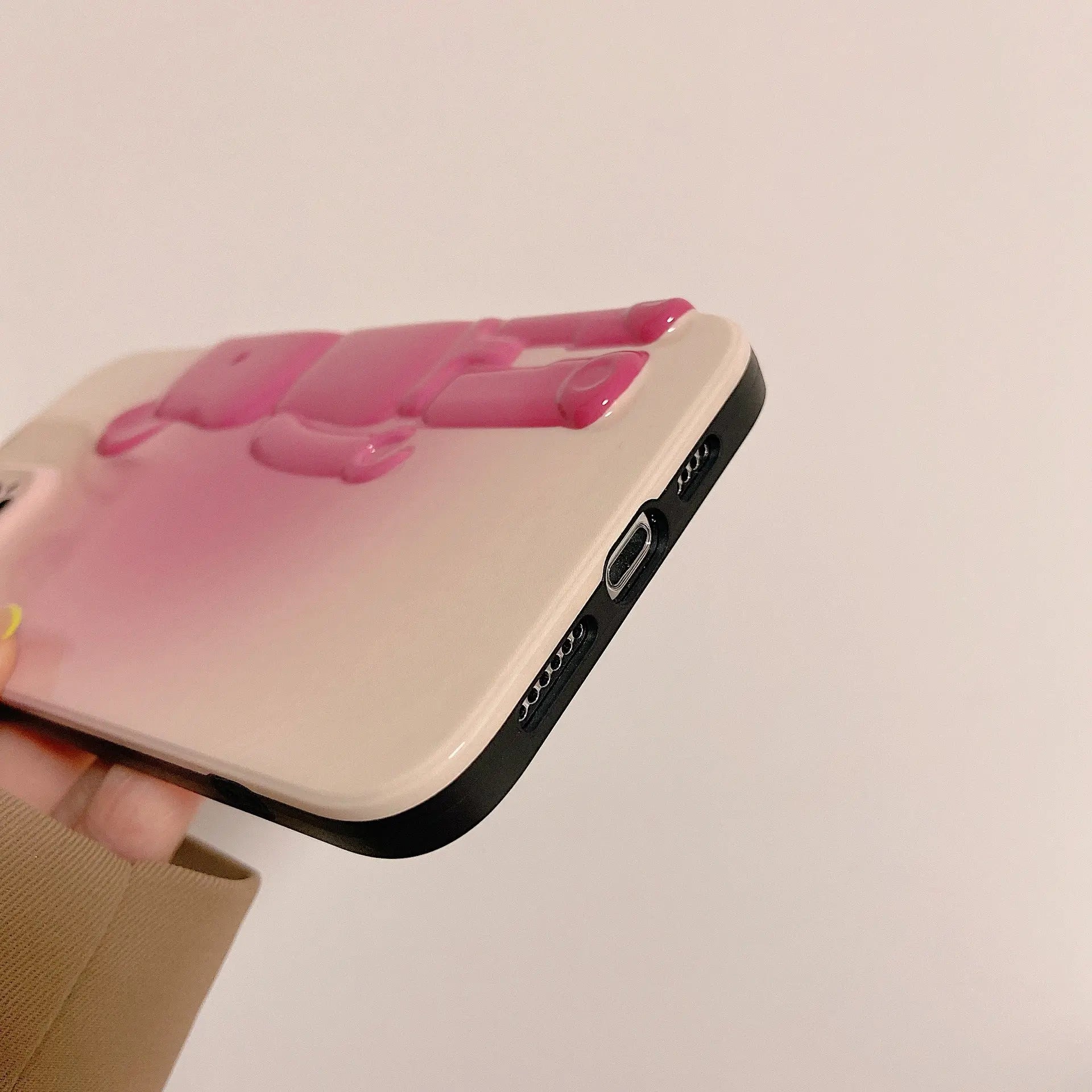 Smudged pink yellow blue bear suitable for Apple iPhone13pro max anti-fall 11/12 mobile phone shell xsmax/xr tide Anacotte