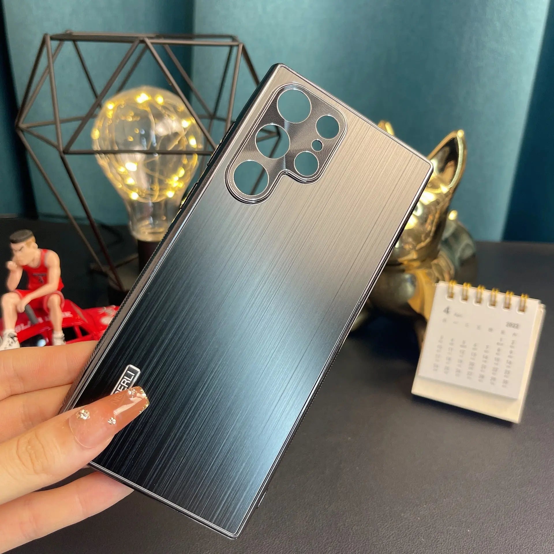 Special for cross-border e-commerce new applicable Samsung s22 mobile phone shell s22p electroplating frame metal brushed back plate 22u Anacotte