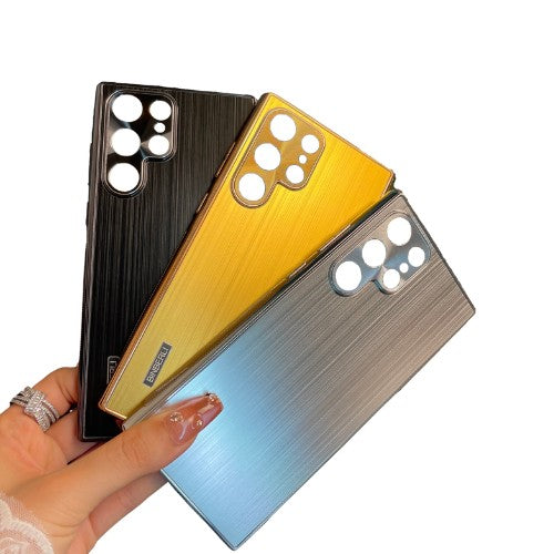 Special for cross-border e-commerce new applicable Samsung s22 mobile phone shell s22p electroplating frame metal brushed back plate 22u Anacotte