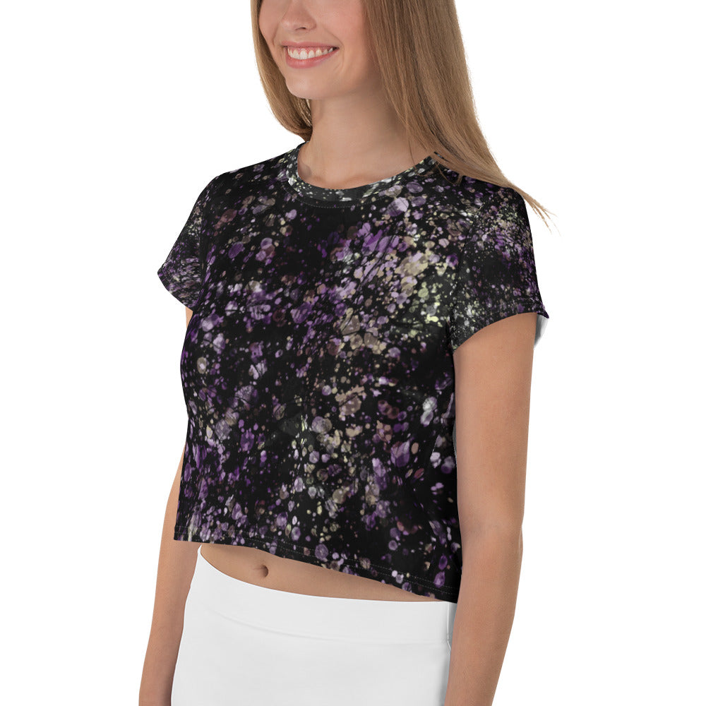 Anacotte Women Hidden Floral Boxy Cropped Tee