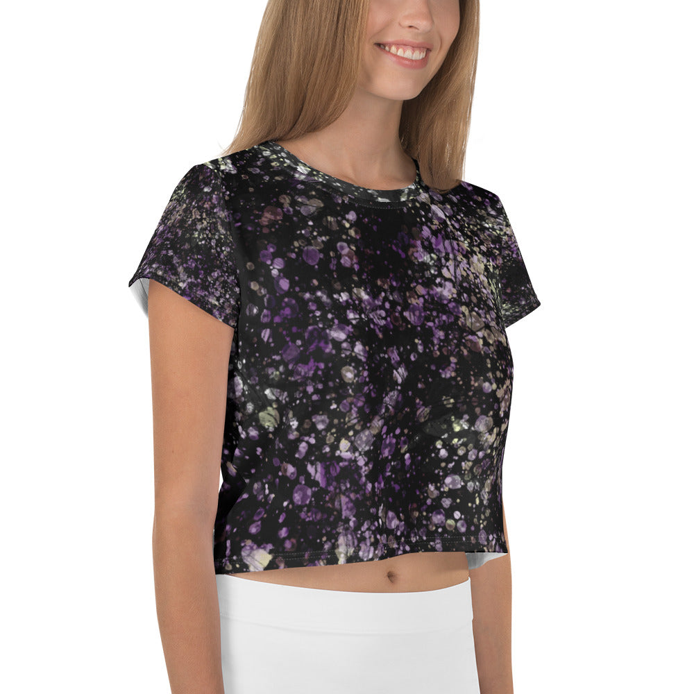 Anacotte Women Hidden Floral Boxy Cropped Tee