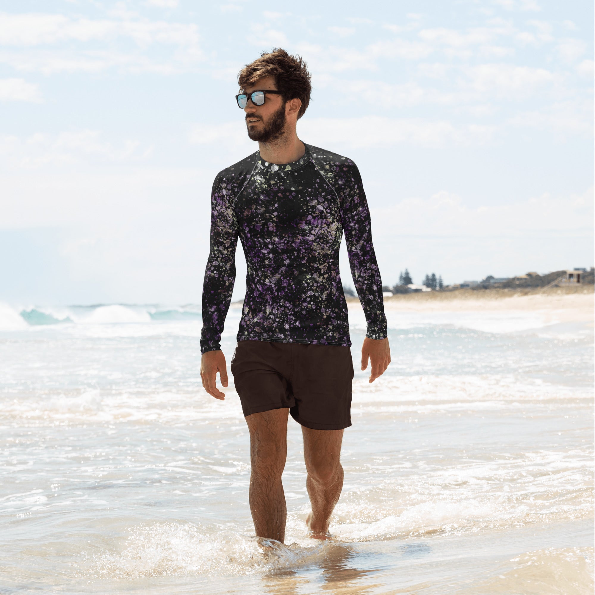 Anacotte Men's Hidden Floral Quick-Dry UPF 50+ Rash Guard