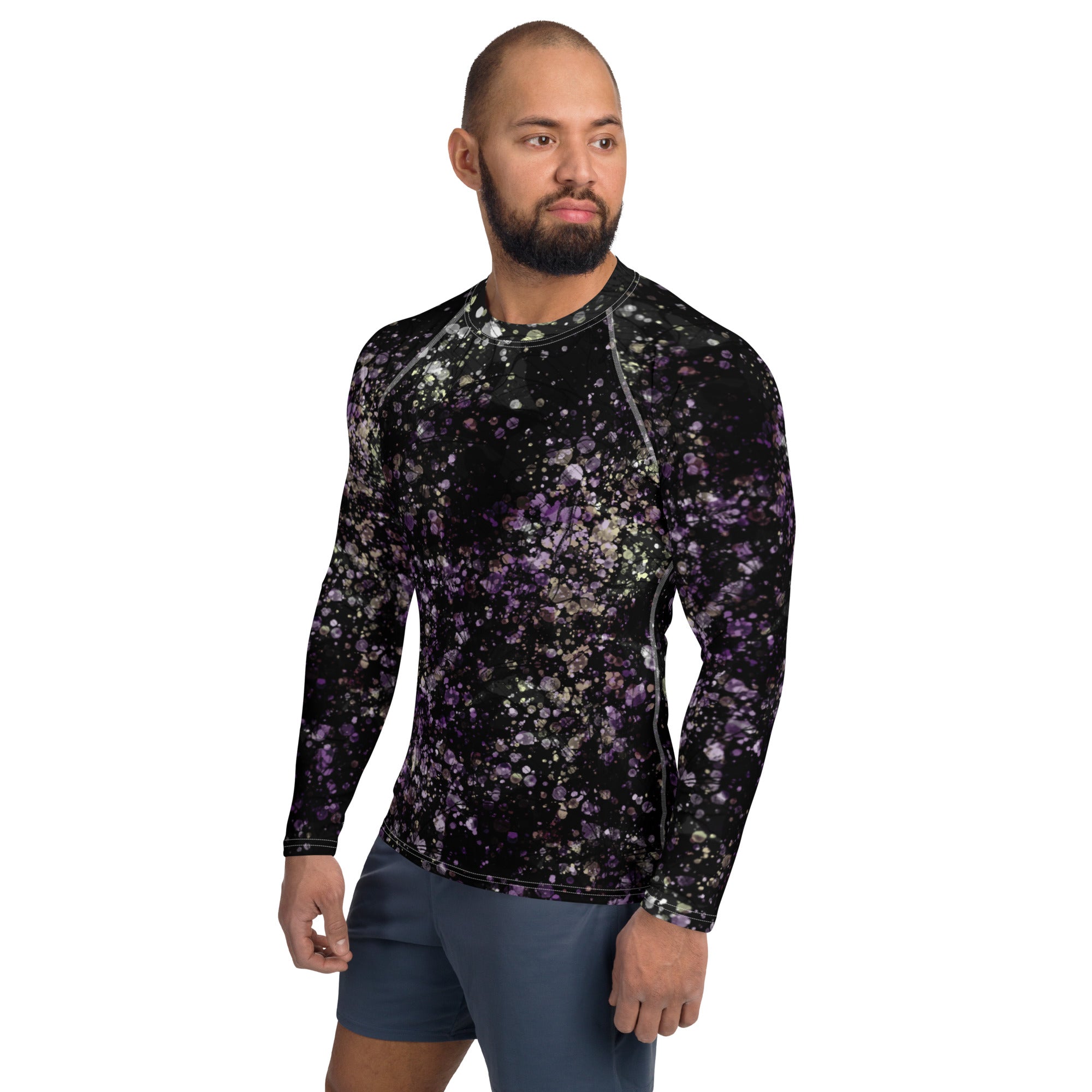 Anacotte Men's Hidden Floral Quick-Dry UPF 50+ Rash Guard