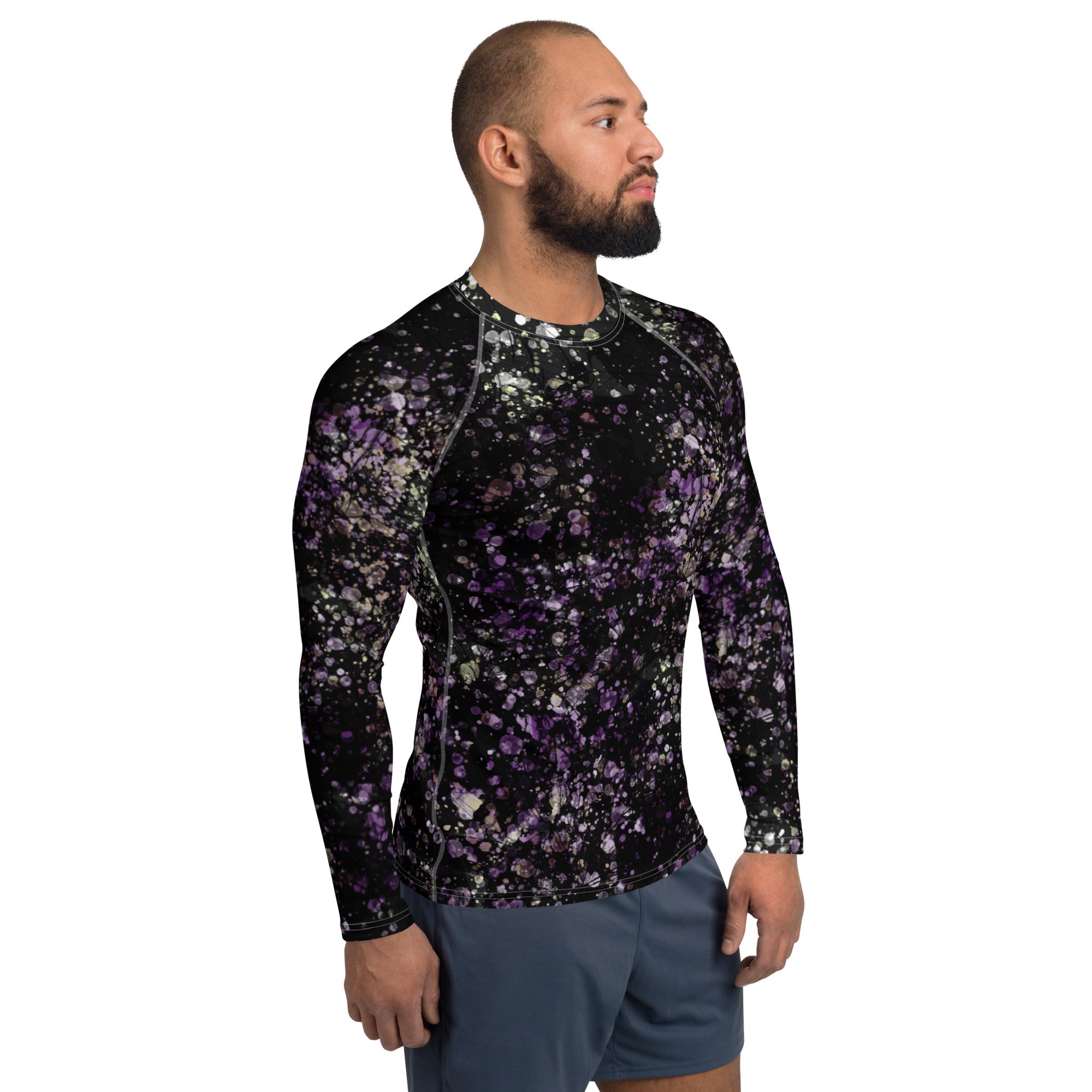 Anacotte Men's Hidden Floral Quick-Dry UPF 50+ Rash Guard