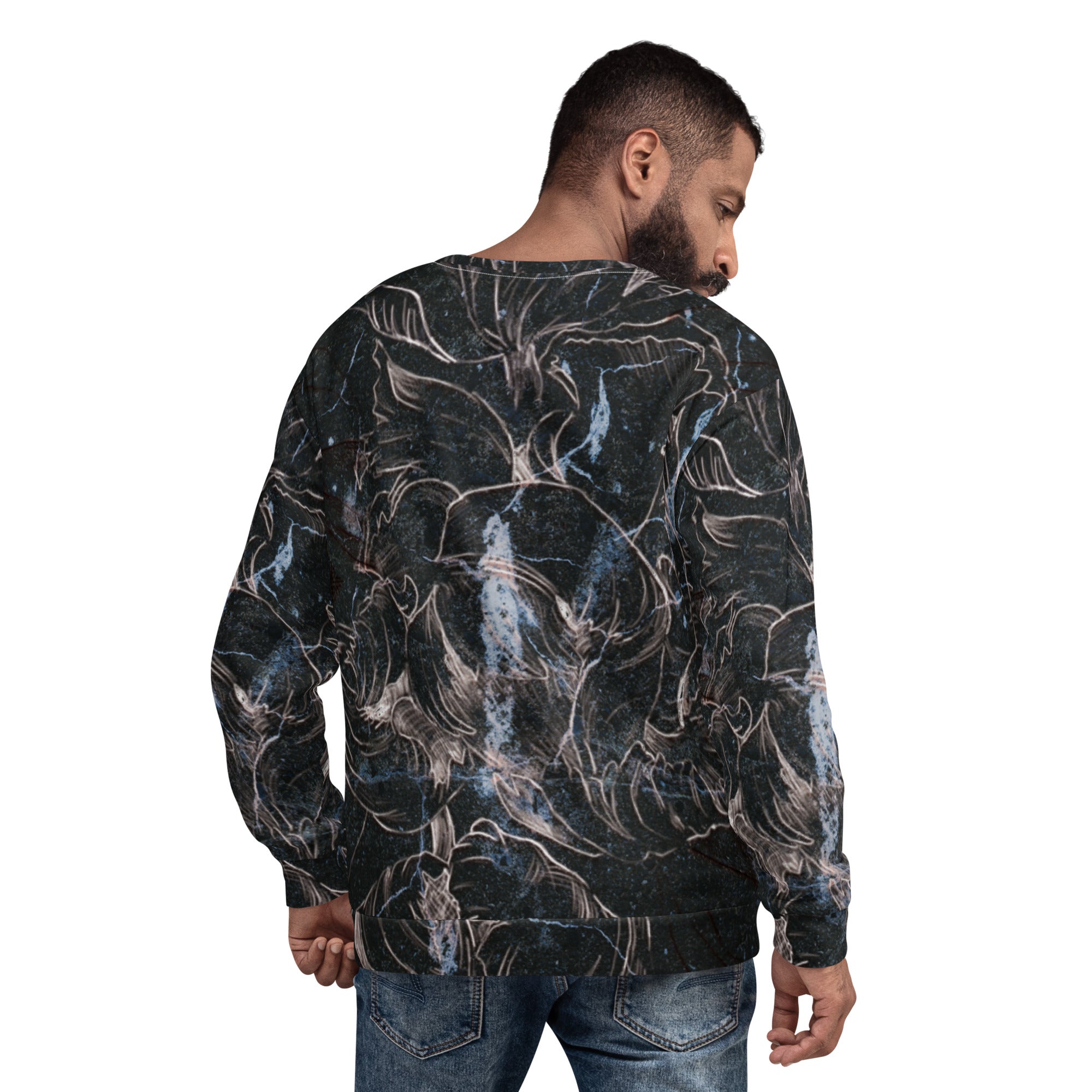 Anacotte Unisex Abstract Floral Full Printed Sweatshirt