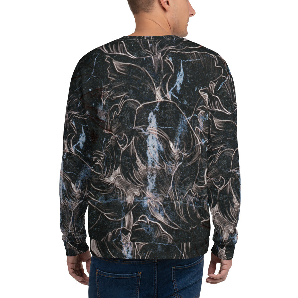 Anacotte Unisex Abstract Floral Full Printed Sweatshirt