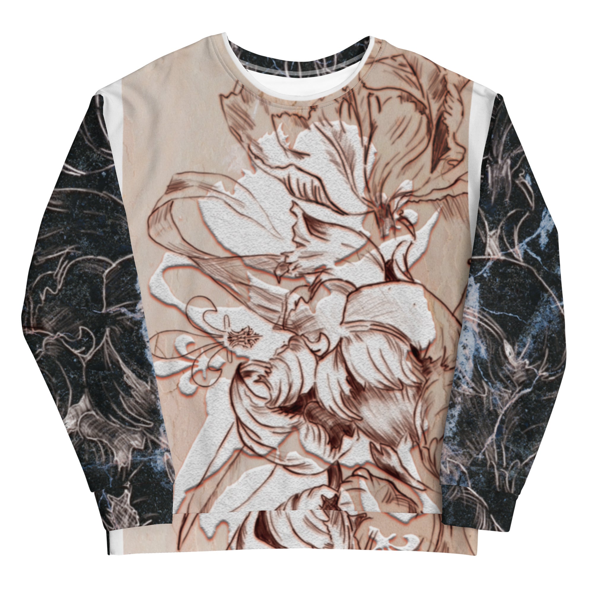 Anacotte Unisex Abstract Floral Full Printed Sweatshirt