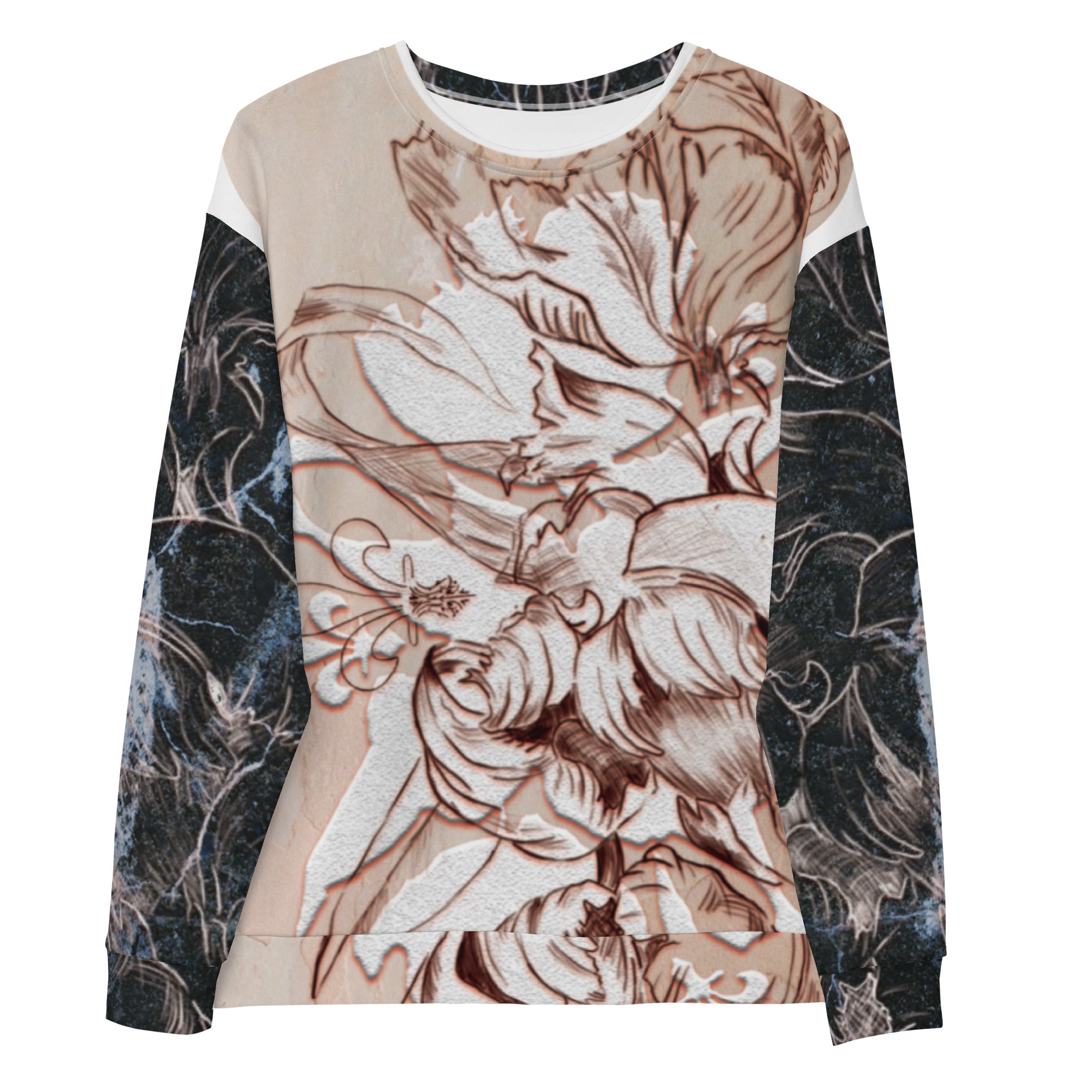 Anacotte Unisex Abstract Floral Full Printed Sweatshirt