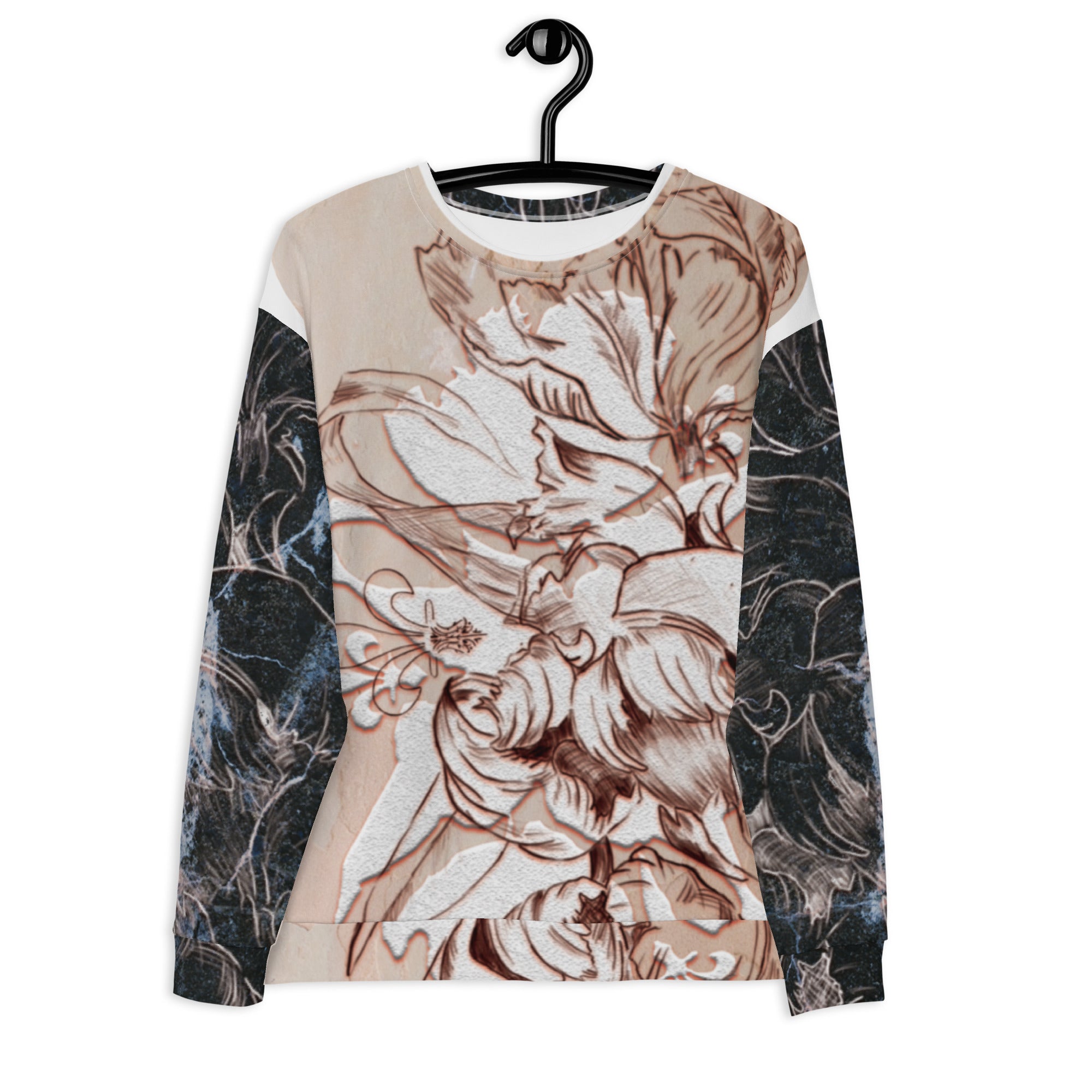 Anacotte Unisex Abstract Floral Full Printed Sweatshirt