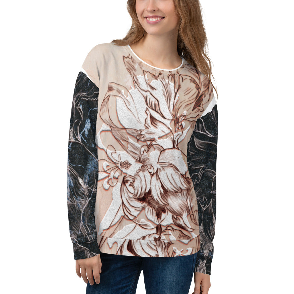 Anacotte Unisex Abstract Floral Full Printed Sweatshirt