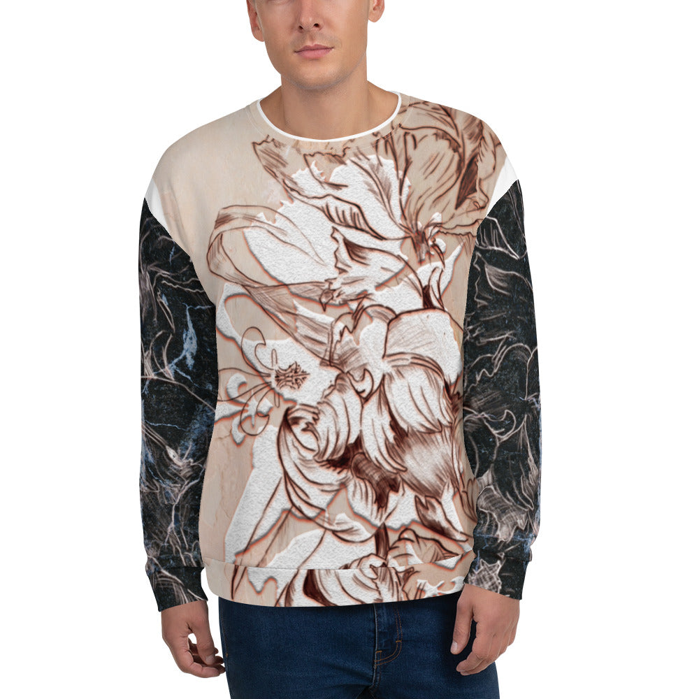 Anacotte Unisex Abstract Floral Full Printed Sweatshirt