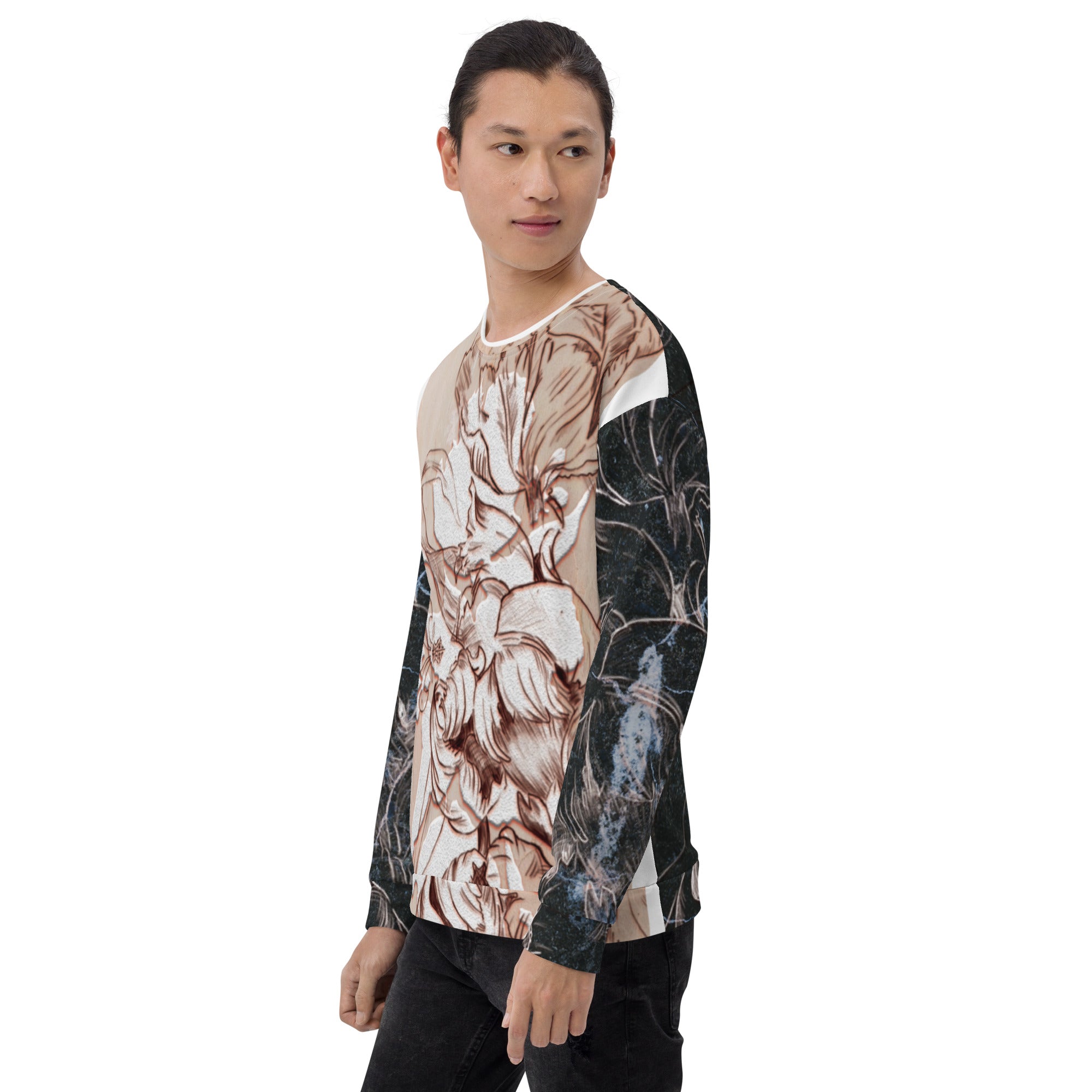 Anacotte Unisex Abstract Floral Full Printed Sweatshirt