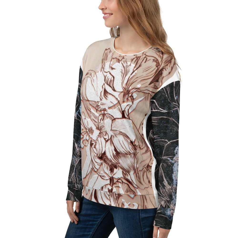 Anacotte Unisex Abstract Floral Full Printed Sweatshirt