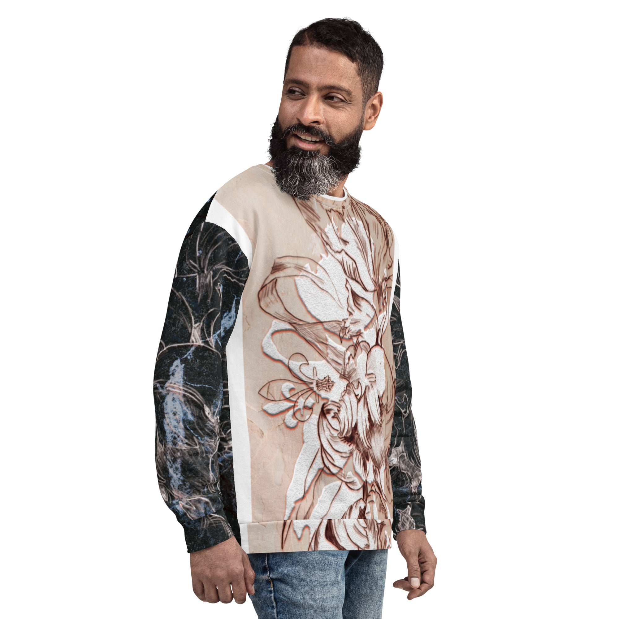 Anacotte Unisex Abstract Floral Full Printed Sweatshirt