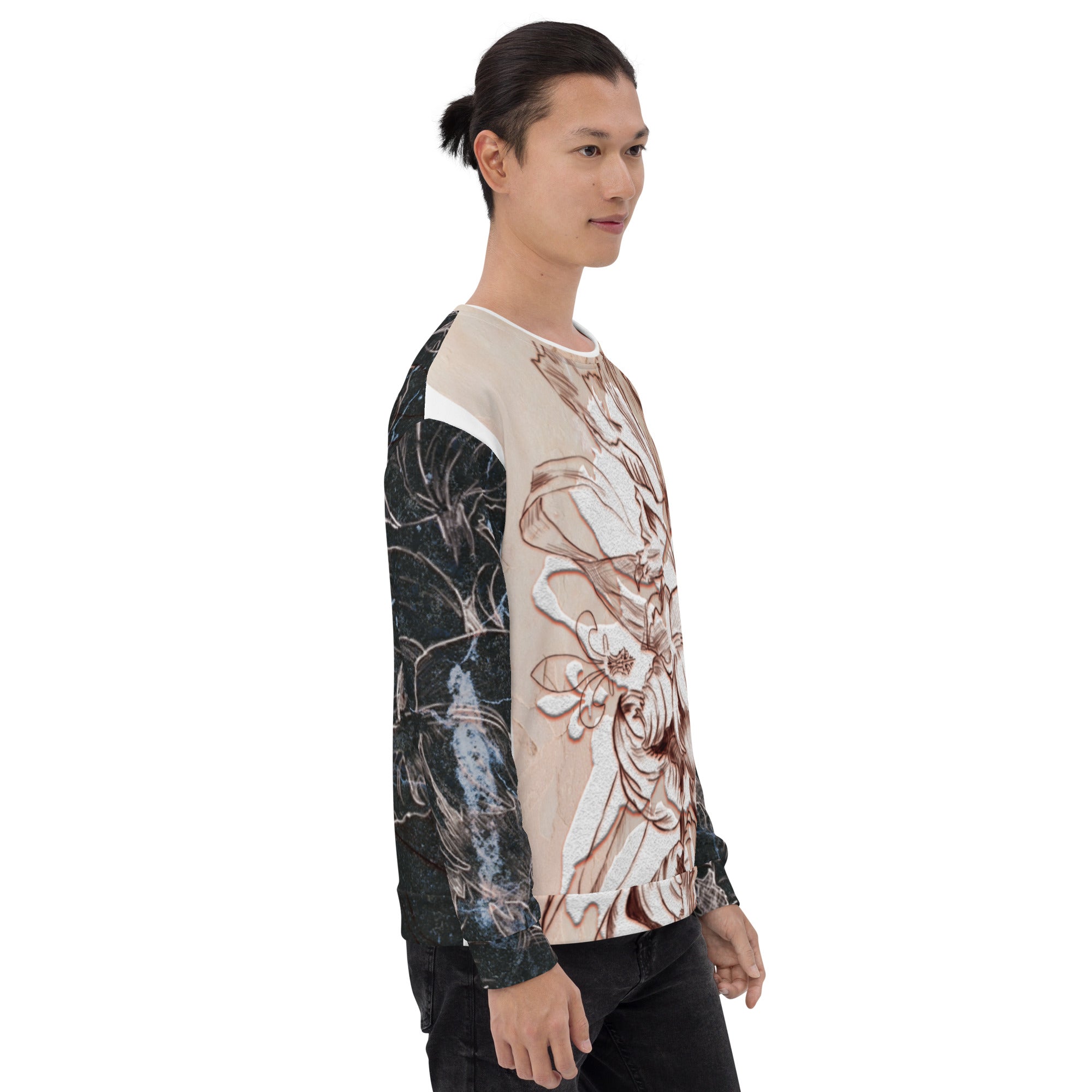 Anacotte Unisex Abstract Floral Full Printed Sweatshirt