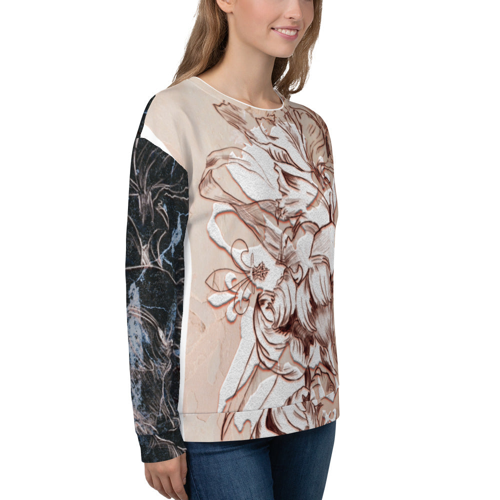 Anacotte Unisex Abstract Floral Full Printed Sweatshirt