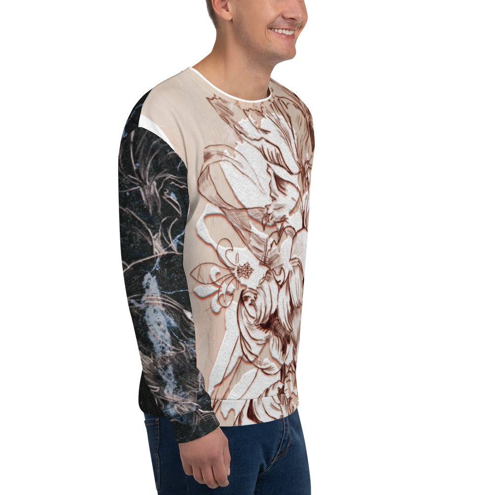 Anacotte Unisex Abstract Floral Full Printed Sweatshirt