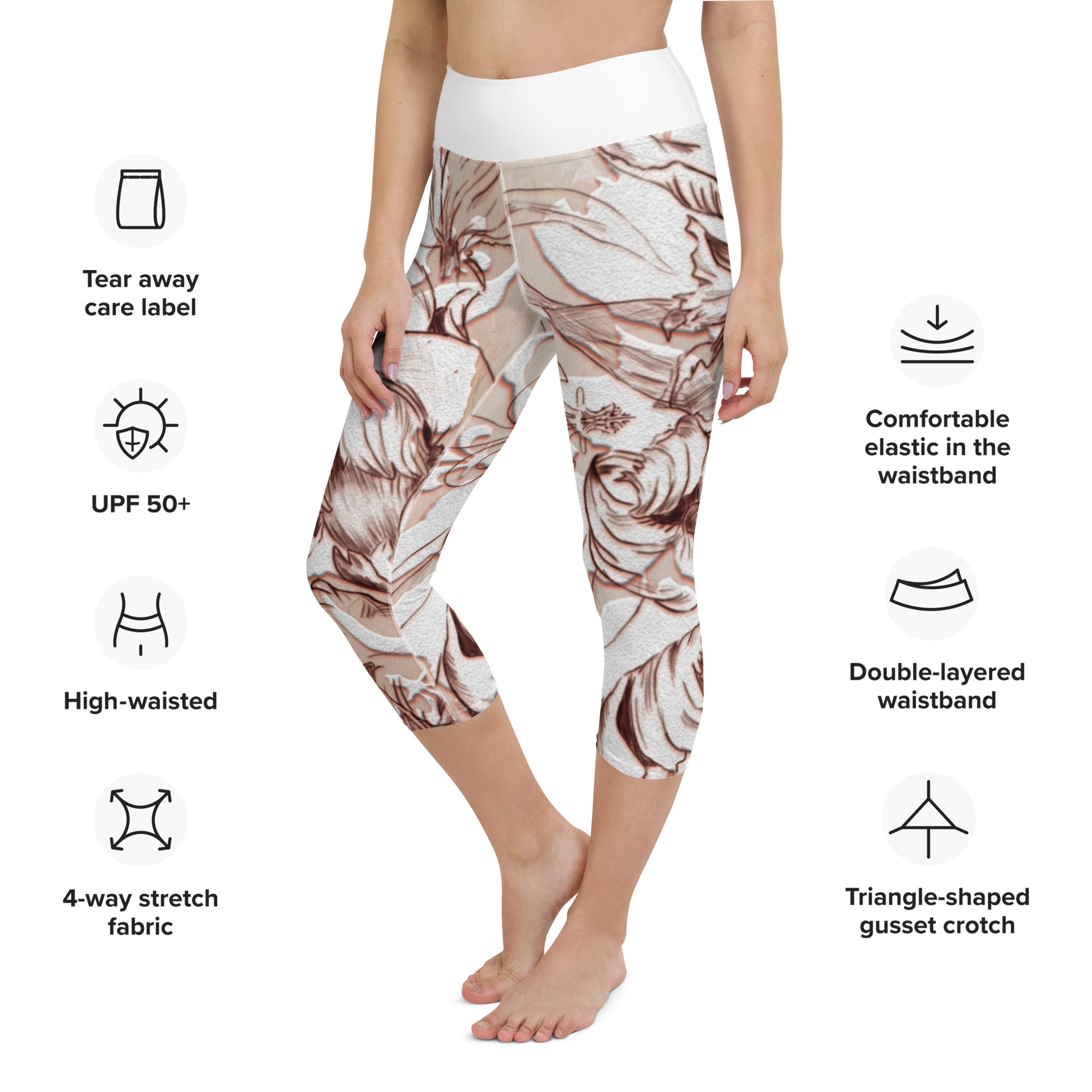 Anacotte Elated Floral Yoga Slim Flare Capri