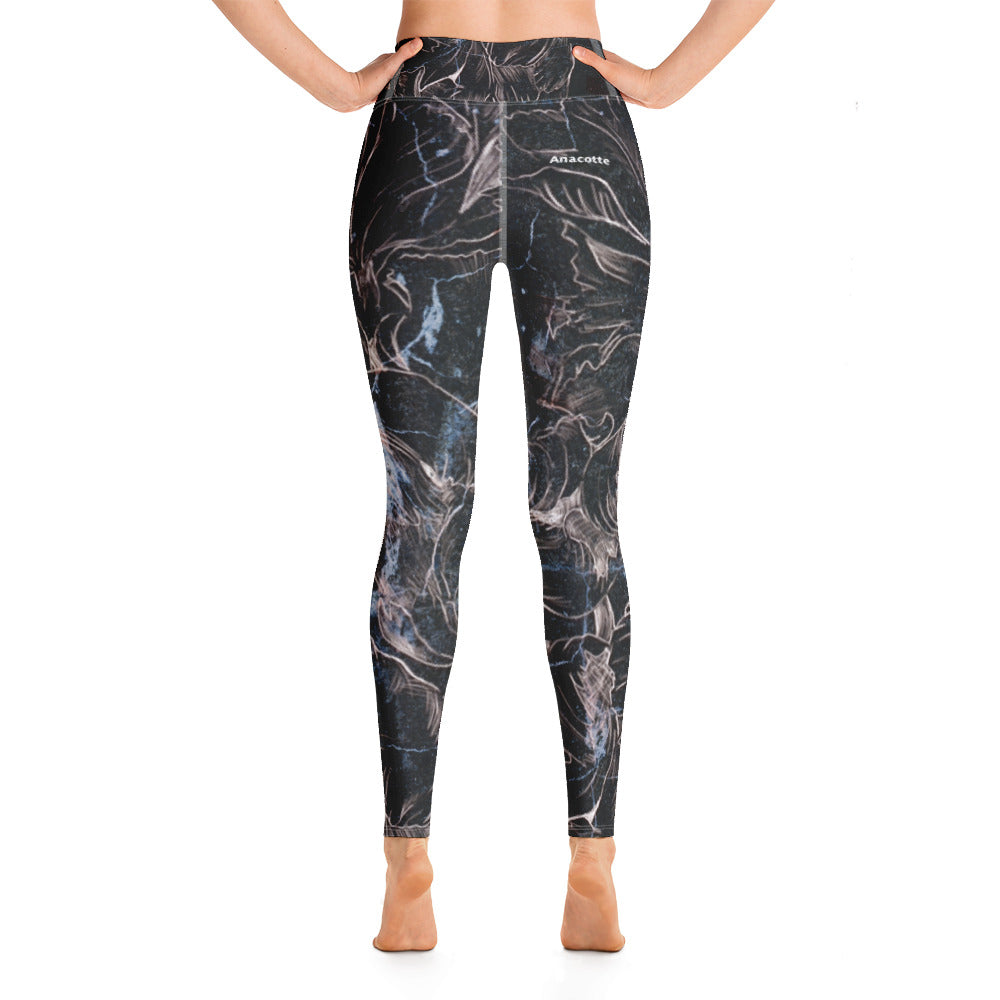 Anacotte's Floral High-Rise Tight Yoga Pants