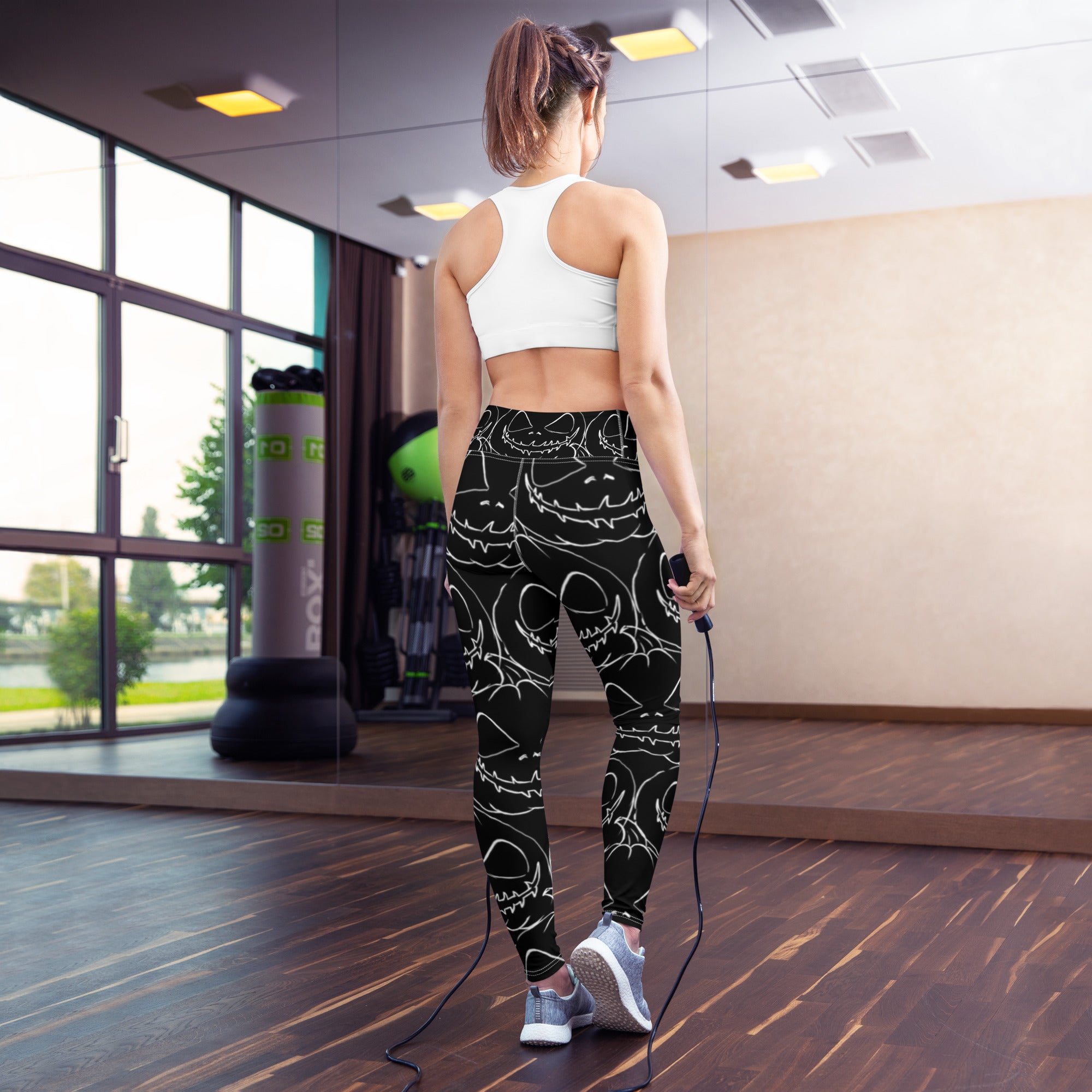 Anacotte Halloween Pumpkin High Waisted Yoga Leggings